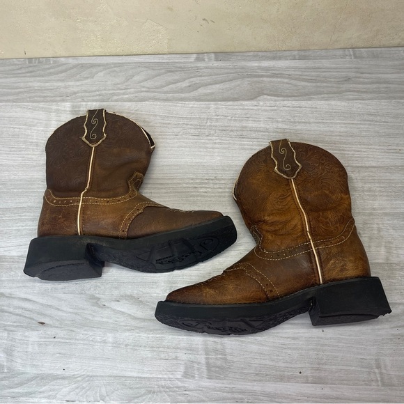 Justin Gypsy Mandar Brown Leather Square Toe 8” Western Cowgirl Boot Size 6B - Picture 8 of 16